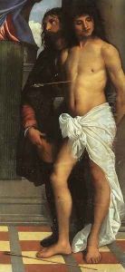 St. Mark Enthroned with Saints (detail) 1510 by Tiziano Vecellio (Titian)