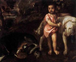 Youth with Dogs by Tiziano Vecellio (Titian)