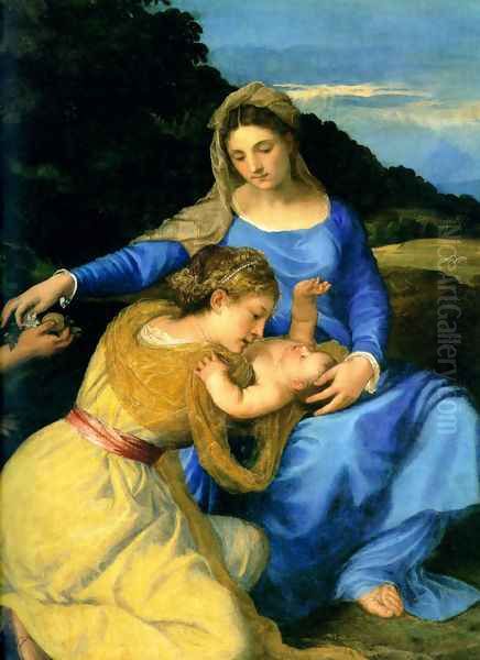 Madonna and Child with the Young St. John the Baptist and St. Catherine [detail] - view 1