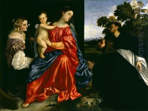 Madonna and Child with Sts Catherine and Dominic and a Donor