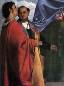 St Mark Enthroned with Saints (detail 1) by Tiziano Vecellio (Titian)
