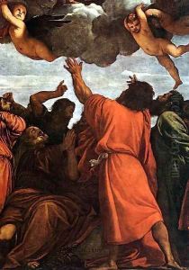 Assumption of the Virgin (detail) by Tiziano Vecellio (Titian)
