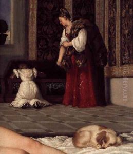 Venus of Urbino (detail 2) by Tiziano Vecellio (Titian)