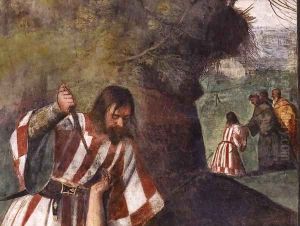 The Miracle of the Jealous Husband (detail) 2 by Tiziano Vecellio (Titian)