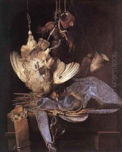 Still Life With Hunting Equipment And Dead Birds by Willem Van Aelst