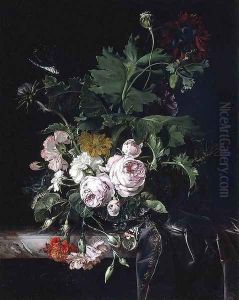 Flower Still-Life 1677 by Willem Van Aelst
