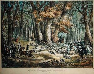 Hunting Deer in the Forest at Compiegne, 27th April 1818 by Carle Vernet