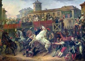 Scene of an unmounted horse race in Rome by Carle Vernet