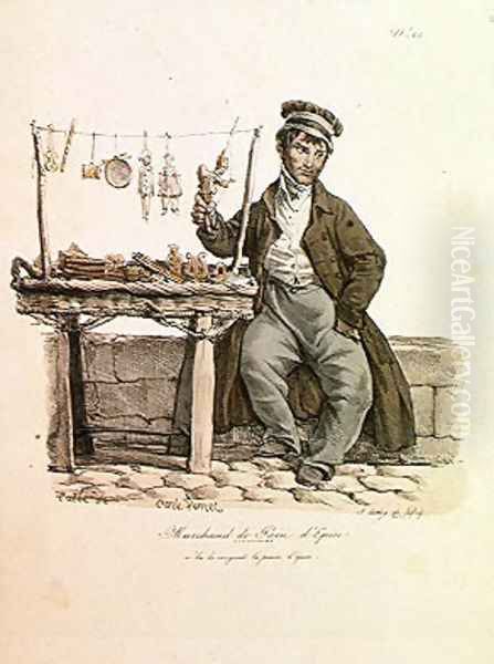 The Gingerbread Seller, number 25 from The Cries of Paris series, engraved by Francois Seraphin Delpech 1778-1825 - view 1