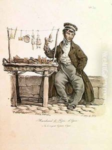 The Gingerbread Seller, number 25 from The Cries of Paris series, engraved by Francois Seraphin Delpech 1778-1825