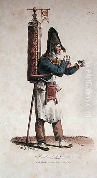 The Tisane Seller, number 13 from The Cries of Paris series, engraved by Francois Seraphin Delpech 1778-1825 - view 1