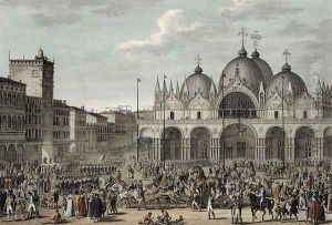The Entry of the French into Venice in Floreal, Year 5 May 1797 engraved by Jean Duplessi-Bertaux 1747-1819