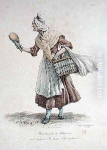 The Pastry Seller, number 4 from The Cries of Paris series, engraved by Francois Seraphin Delpech 1778-1825