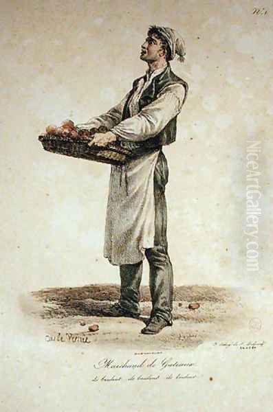 The Cake Seller, number 1 from The Cries of Paris series, engraved by Francois Seraphin Delpech 1778-1825 - view 1