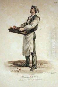 The Cake Seller, number 1 from The Cries of Paris series, engraved by Francois Seraphin Delpech 1778-1825