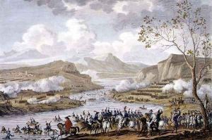 The Battle and Crossing of the Tagliamento, 26 Ventose, Year 5 March 1797 engraved by Jean Duplessi-Bertaux 1747-1819 by Carle Vernet