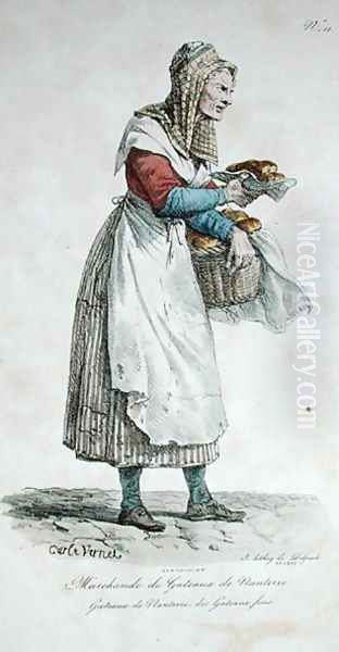 The Nanterre Cake Seller, number 10 from The Cries of Paris series, engraved by Francois Seraphin Delpech 1778-1825 - view 1