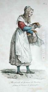 The Nanterre Cake Seller, number 10 from The Cries of Paris series, engraved by Francois Seraphin Delpech 1778-1825