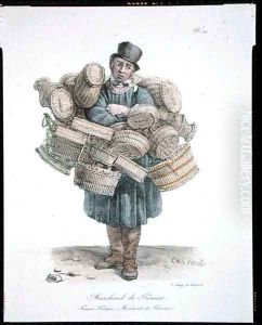 The Basket Seller, number 21 from The Cries of Paris series, published c.1820