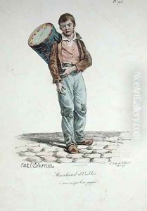 The Pastry Seller, number 94 from The Cries of Paris series, engraved by Francois Seraphin Delpech 1778-1825