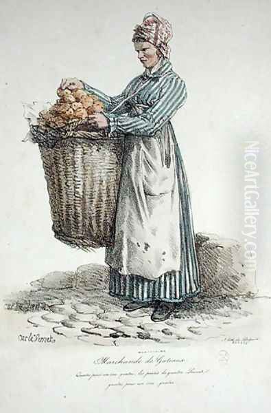 The Cake Seller, number 34 from The Cries of Paris series, engraved by Francois Seraphin Delpech 1778-1825 - view 1