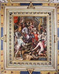 Lorenzo de Medici receiving gifts from his ambassadors by Giorgio Vasari