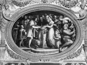 Pope Clement VII (1478-1534) marrying Catherine de Medici (1519-1589) and Henri II of France (1519-59) 28th October 1533, from the Sala di Clemente VII by Giorgio Vasari
