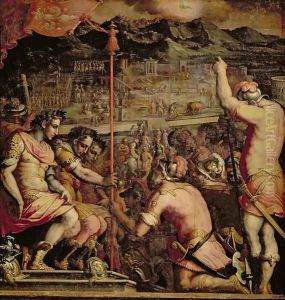 The Founding of Florence from the ceiling of the Salone dei Cinquecento, 1565 by Giorgio Vasari