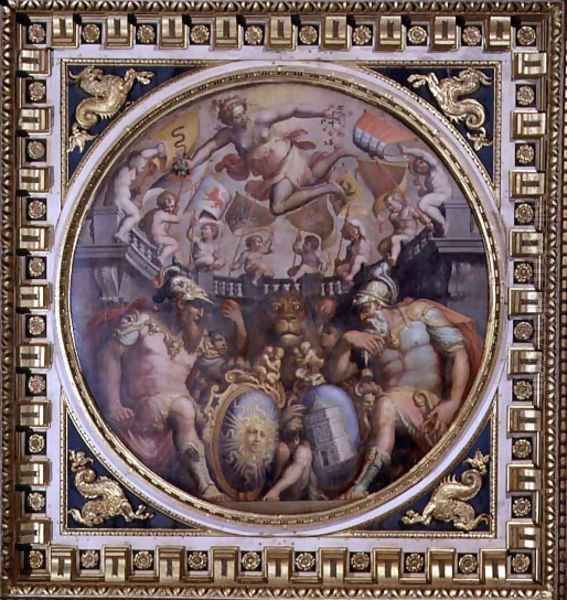 Allegory of the districts of San Giovanni and Santa Maria Novella from the ceiling of the Sala dei Cinquecento, 1565 - view 1