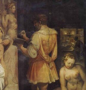 The Studio of the Painter (detail) by Giorgio Vasari