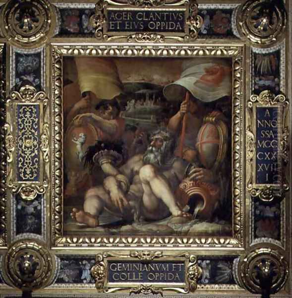 Allegory of the towns of San Gimignano and Colle Val d'Elsa from the ceiling of the Salone dei Cinquecento, 1565 - view 1