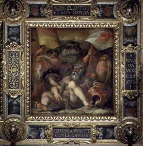 Allegory of the towns of San Gimignano and Colle Val d'Elsa from the ceiling of the Salone dei Cinquecento, 1565 by Giorgio Vasari