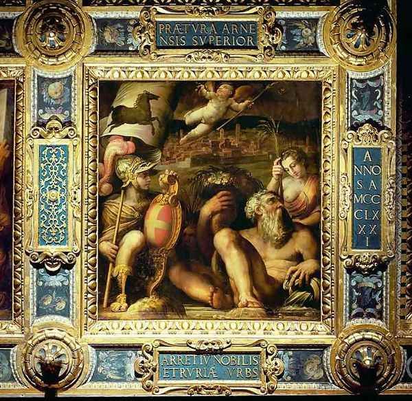 Allegory of the town of Arezzo, from the ceiling of the Salone dei Cinquecento, 1565 - view 1