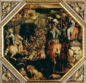 The Battle of Marciano in 1553, from the ceiling of the Salone dei Cinquecento, 1565 by Giorgio Vasari