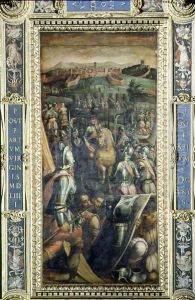 The Capture of Casole from the ceiling of the Salone dei Cinquecento, 1565 by Giorgio Vasari