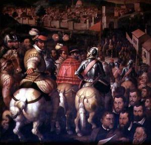 The Triumph after the war with Siena from the ceiling of the Salone dei Cinquecento, 1565 by Giorgio Vasari