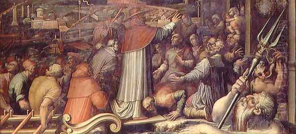 Pope Eugenius IV arriving at Livorno from the ceiling of the Salone dei Cinquecento, 1565 - view 1