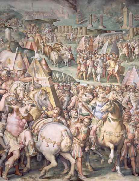 The Siege of Livorno by Maximilian I (1459-1519) from the Salone dei Cinquecento, 1555-72 - view 1