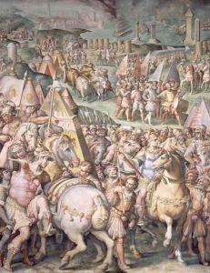 The Siege of Livorno by Maximilian I (1459-1519) from the Salone dei Cinquecento, 1555-72