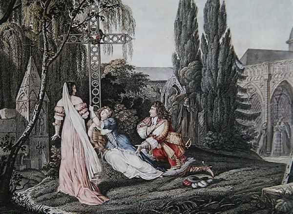 Louis XIV in pursuit of Louise de la Valliere who had taken refuge after a quarrel in 1662 with the king at the Carmelite convent at Chaillot - view 1