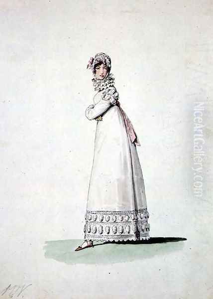 Elegant woman in an outdoor dress, illustration from Incroyables et Merveilleuses - view 1