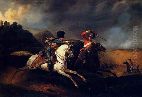 Two Soldiers On Horseback - view 1