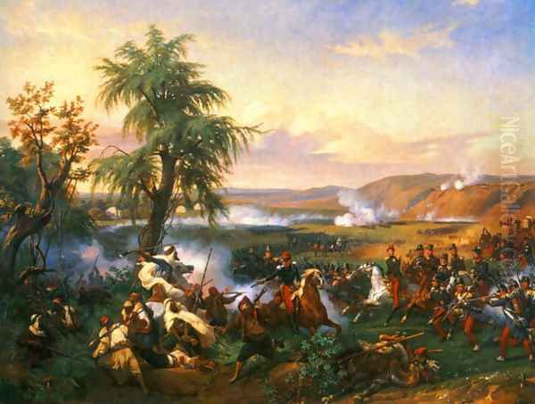 The Battle of Habra, Algeria, in December 1835 Between Emir Abd El Kadar and the Duke of Orleans - view 1