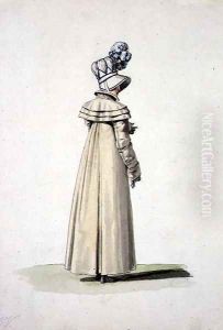Elegant woman with a bonnet, illustration from Incroyables et Merveilleuses