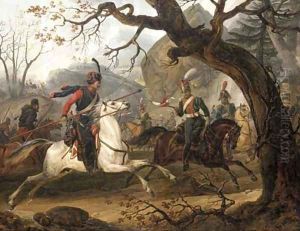 A Skirmish with the Cossacks during Napoleon's Russian Campaign of 1812 by Horace Vernet