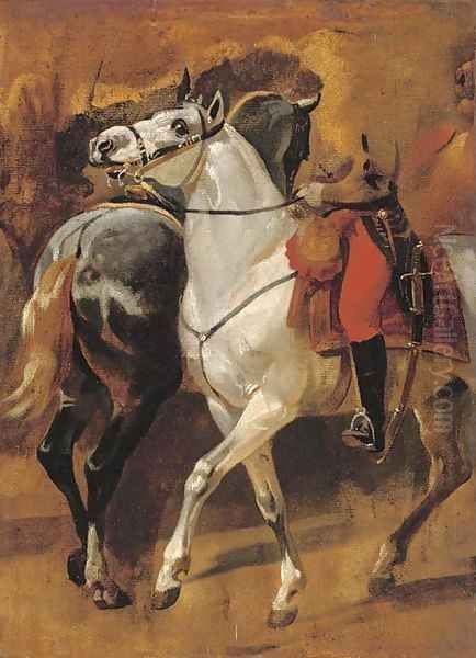 Study for the equestrian portrait of General Dumouriez at the Battle of Jemappes by Horace Vernet