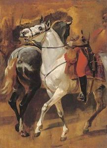 Study for the equestrian portrait of General Dumouriez at the Battle of Jemappes by Horace Vernet