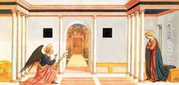Annunciation (predella 3) c. 1445 - view 1