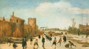 Winter Games on the Town Moat by Esaias Van De Velde