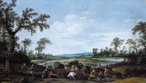 Bandits Attacking a Caravan of Travellers 1627-29 by Esaias Van De Velde